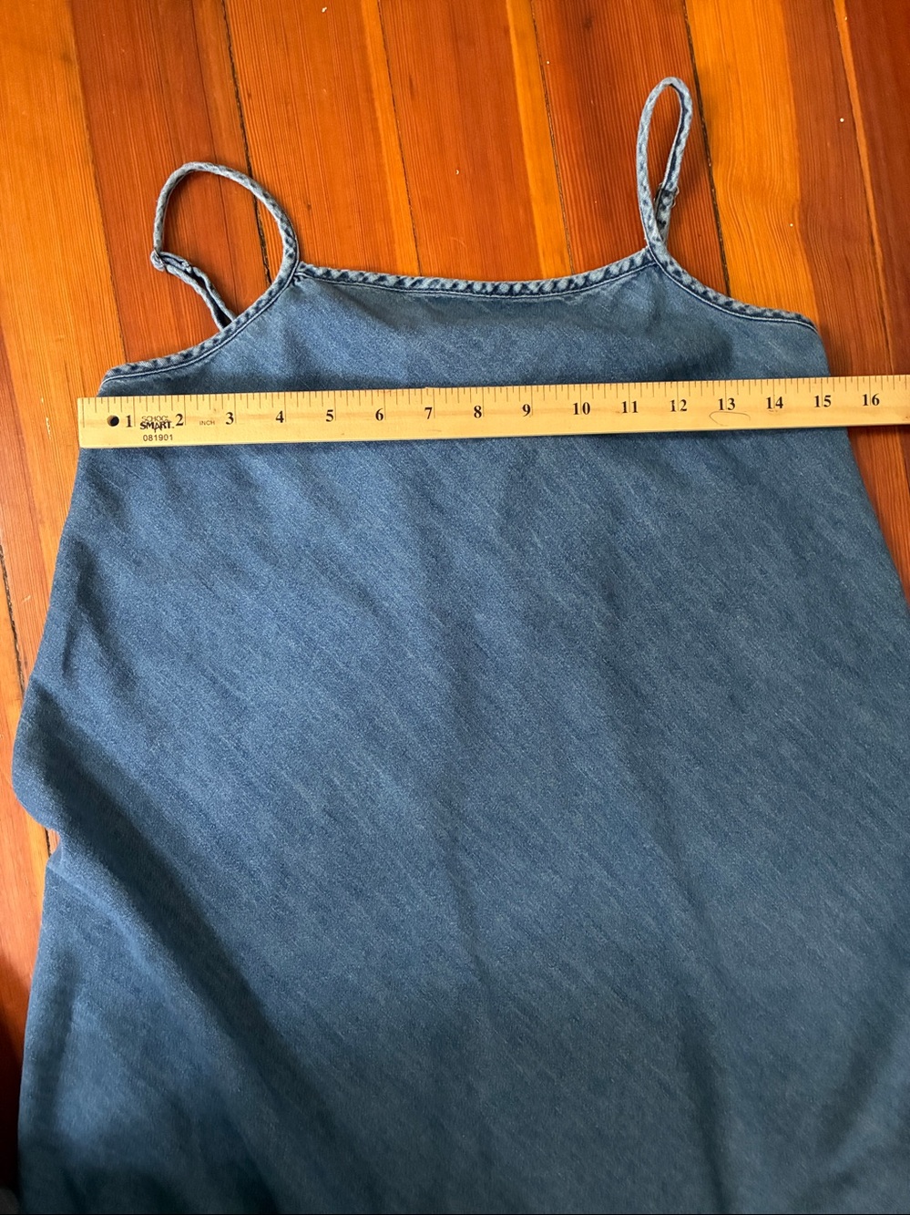 Lightweight denim maxi dresss size XS XSP Gap bias cut 90s style - Picture 5 of 7